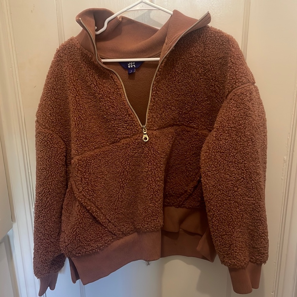 Joy Lab dark pink Sherpa quarter zip